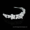 Hot sale Exquisite Pearl Rhinestone silver Petals  bridal headpiece wedding accessories for bride